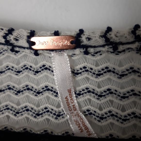 Free People Lace and Stripe Peplum Top - Picture 3 of 5